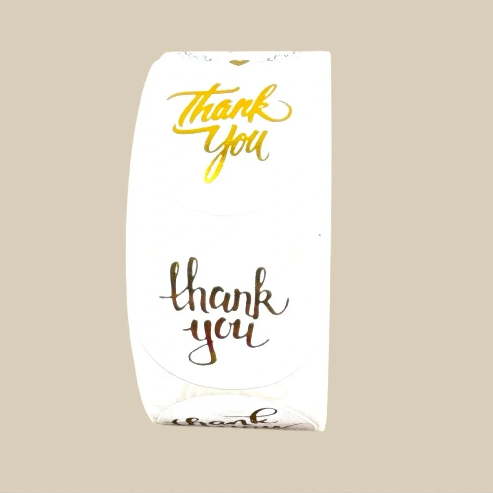 thank you stickers Gold (variety pack) 1in round | shipping supplies - Picture 7 of 9
